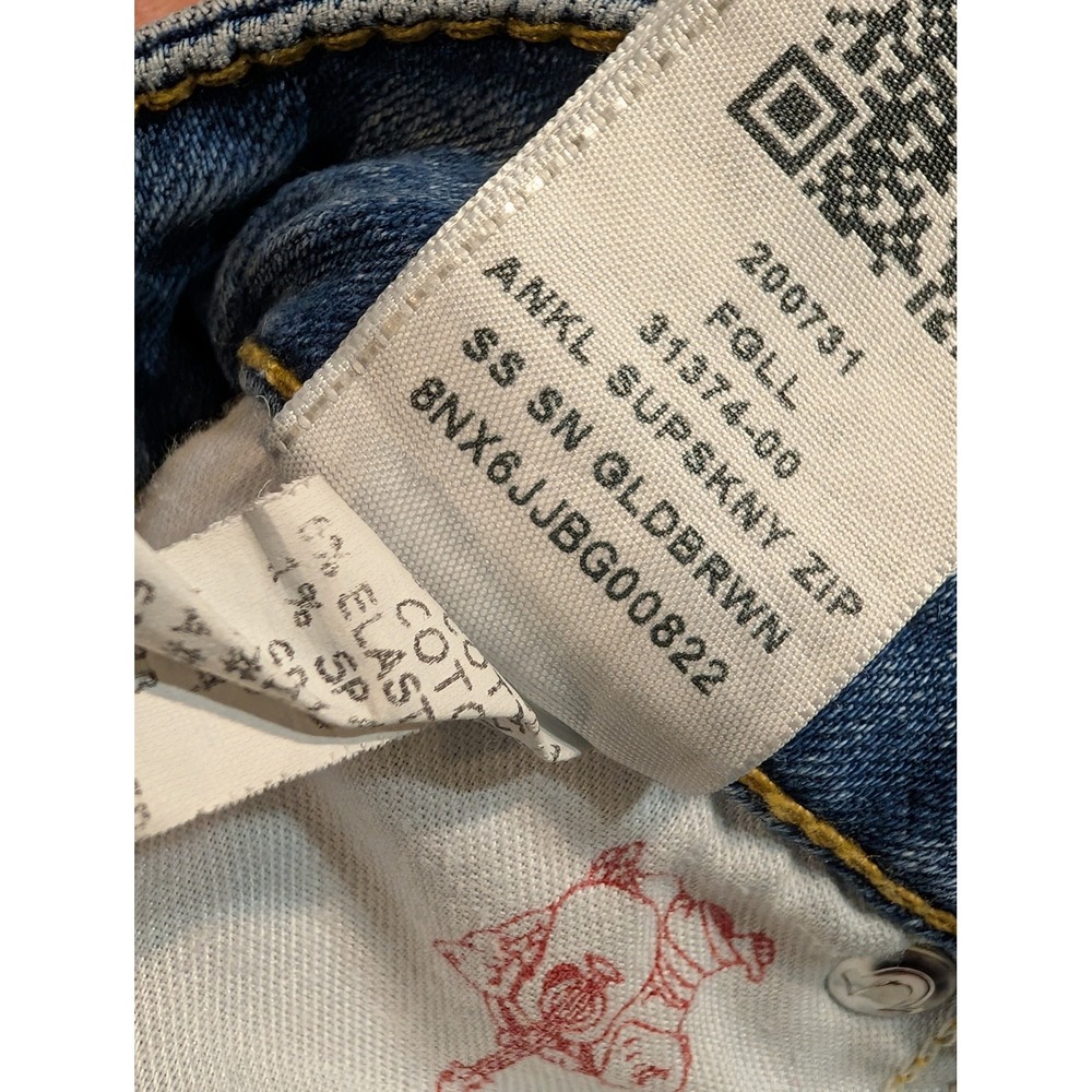 True Religion Super Skinny Side Zip Jeans Light Wash Blue Low Rise Womens 29 - Picture 8 of 9